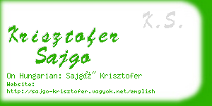 krisztofer sajgo business card